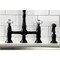 Kingston Brass KS1270PXBS Heritage Bridge Kitchen Faucet W/ Brass Sprayer, Matte Black KS1270PXBS - alternate 2
